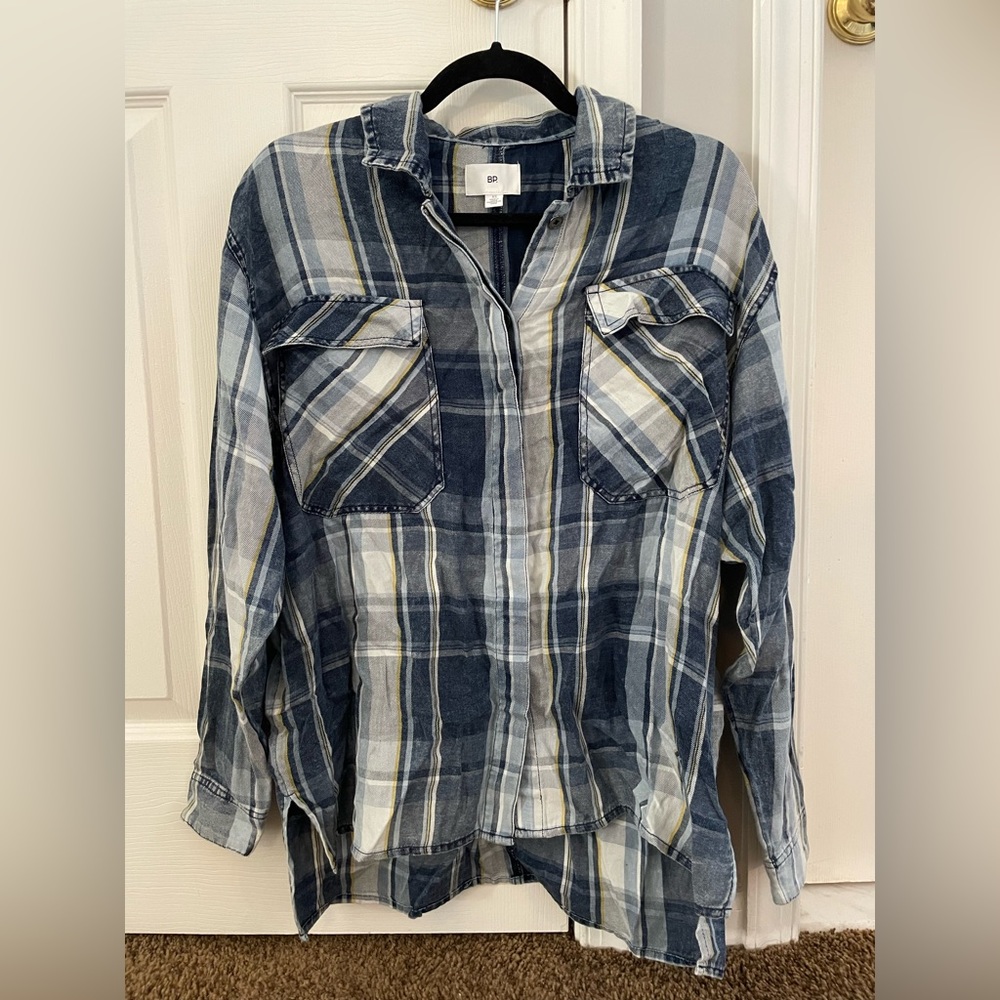 BP Blue Flannel Shirt Size XS